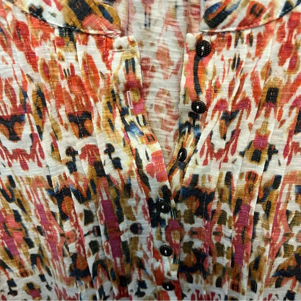 Rose & Olive rust green multi print  Flutter Sleeve plus 1x tunic top loose fit - Picture 5 of 9